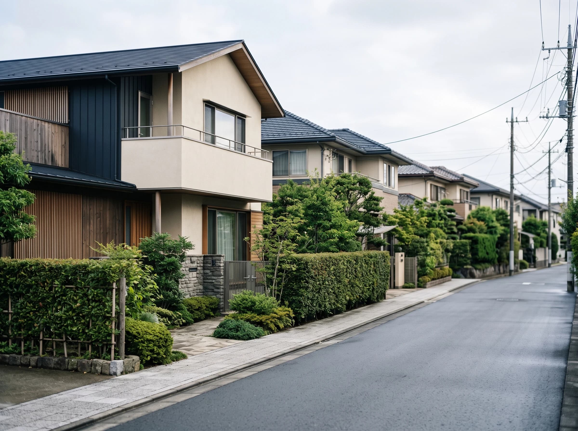 湘南の住宅街を望む眺望